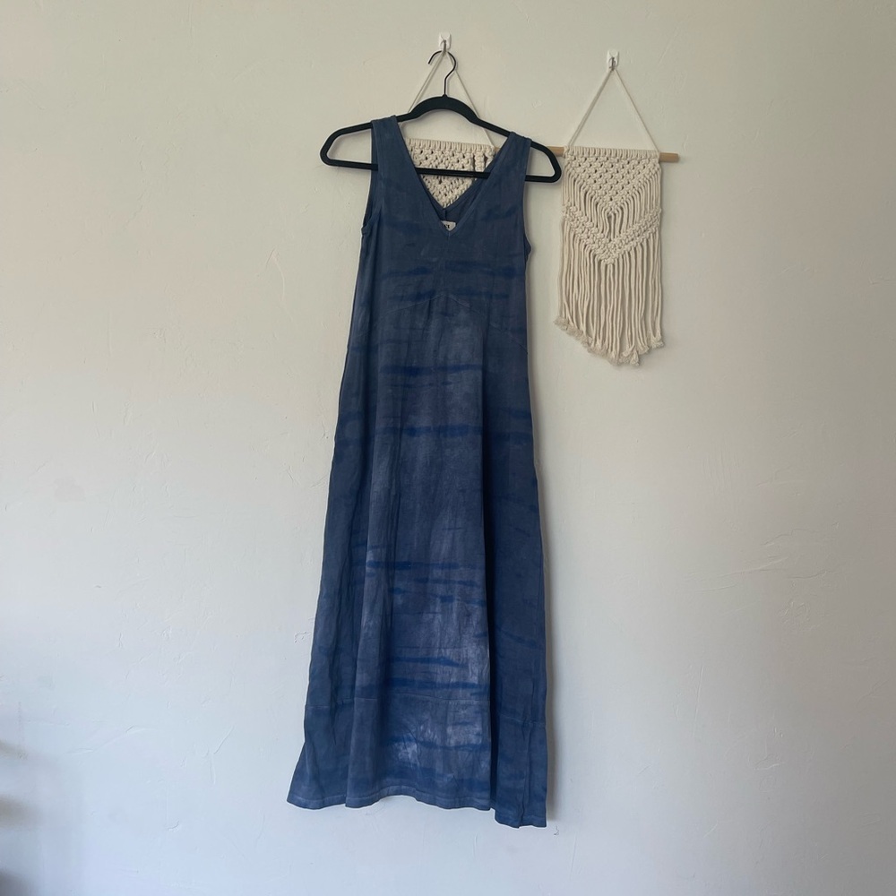 Pact 100% Organic Cotton Tie Dye Sleeveless Midi Dress Gauze